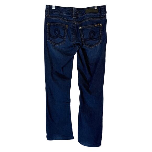 Seven Dark Blue Flare Bootcut Cotton Blend Low Rise Denim Jeans Pants Size 6 - Picture 4 of 9